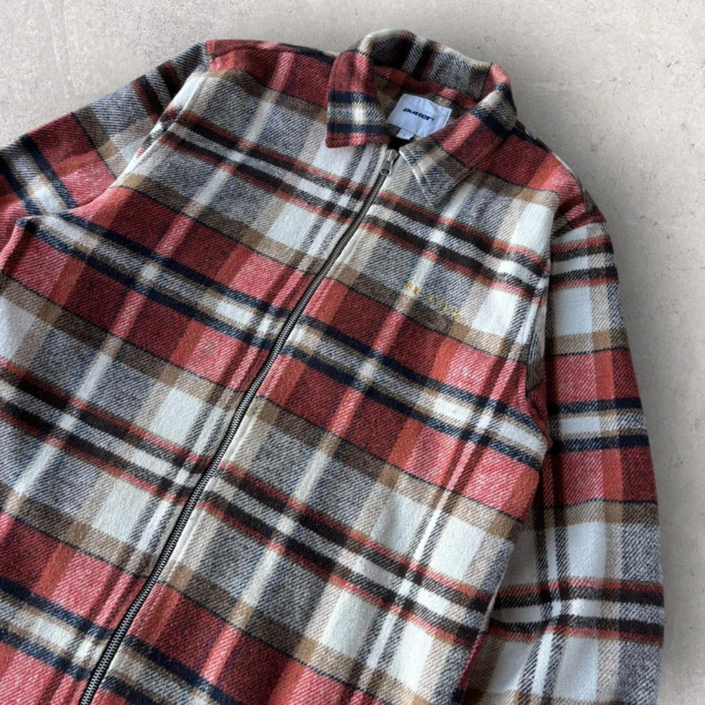 Butter Goods Zip Flannel Overshirt Red M