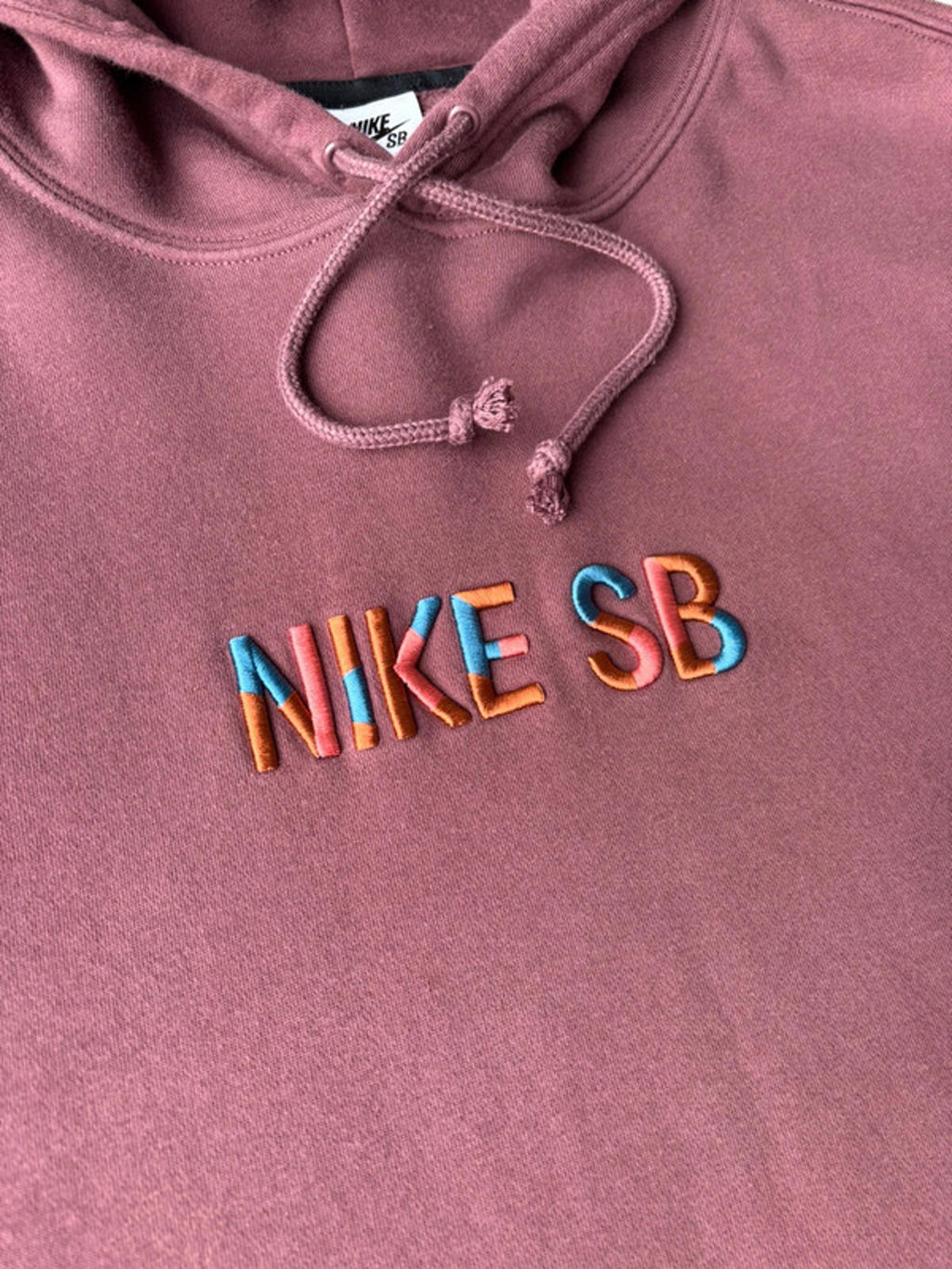 Nike SB Embroidered Hoodie Burgundy Size S