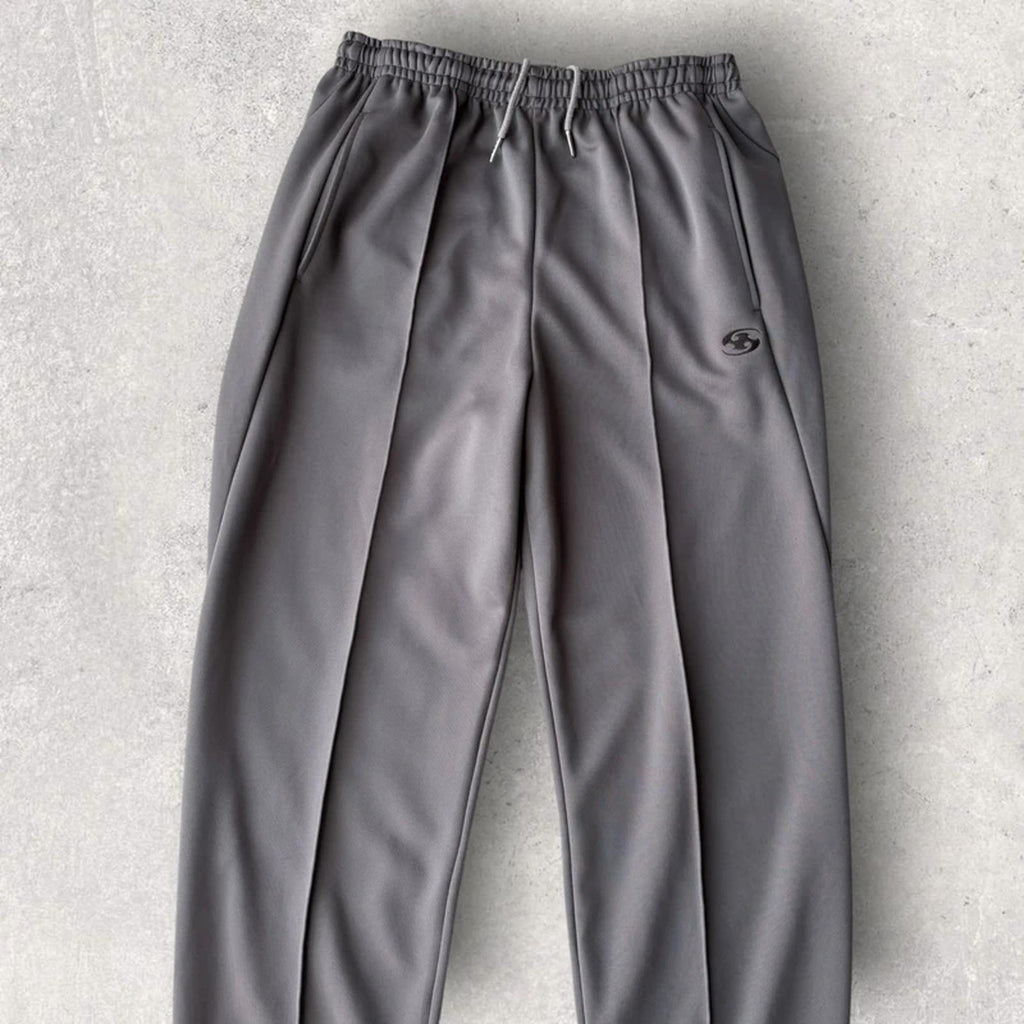 San San Gear Pleated Relaxed Track Pant Grey M Korea Import Streetwear