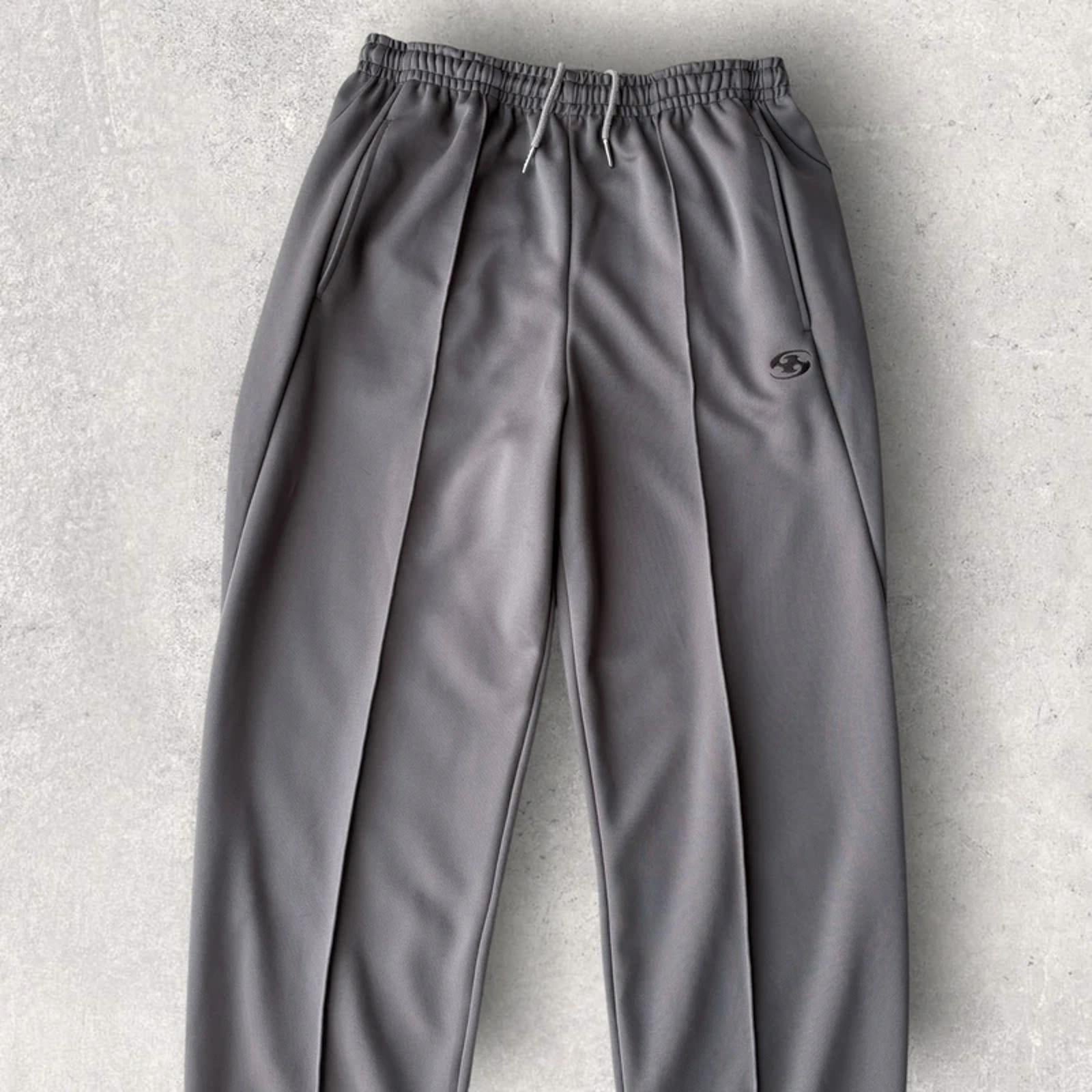 San San Gear Pleated Relaxed Track Pant Grey M Korea Import Streetwear