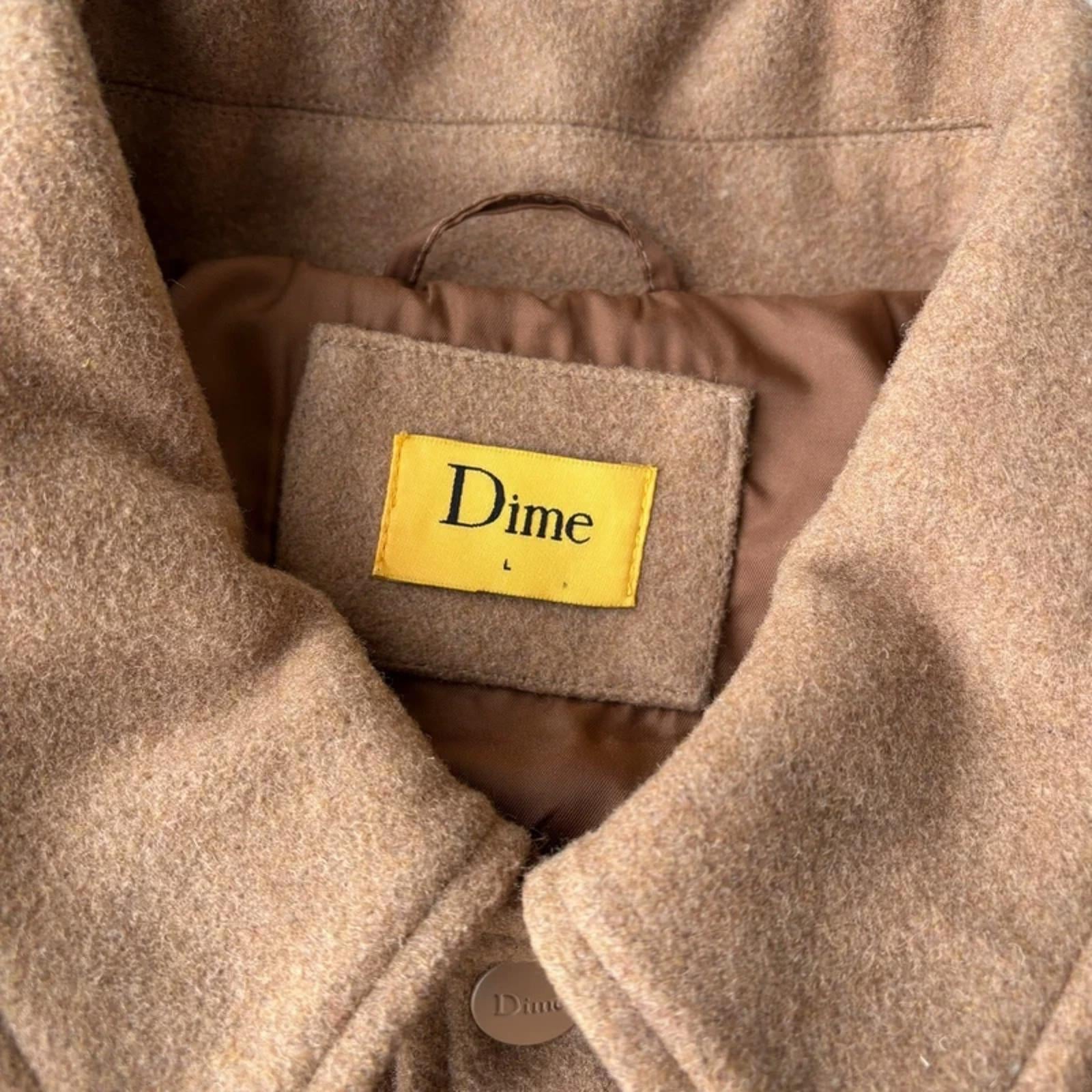 Dime Studded Wool Bomber Jacket Tan L