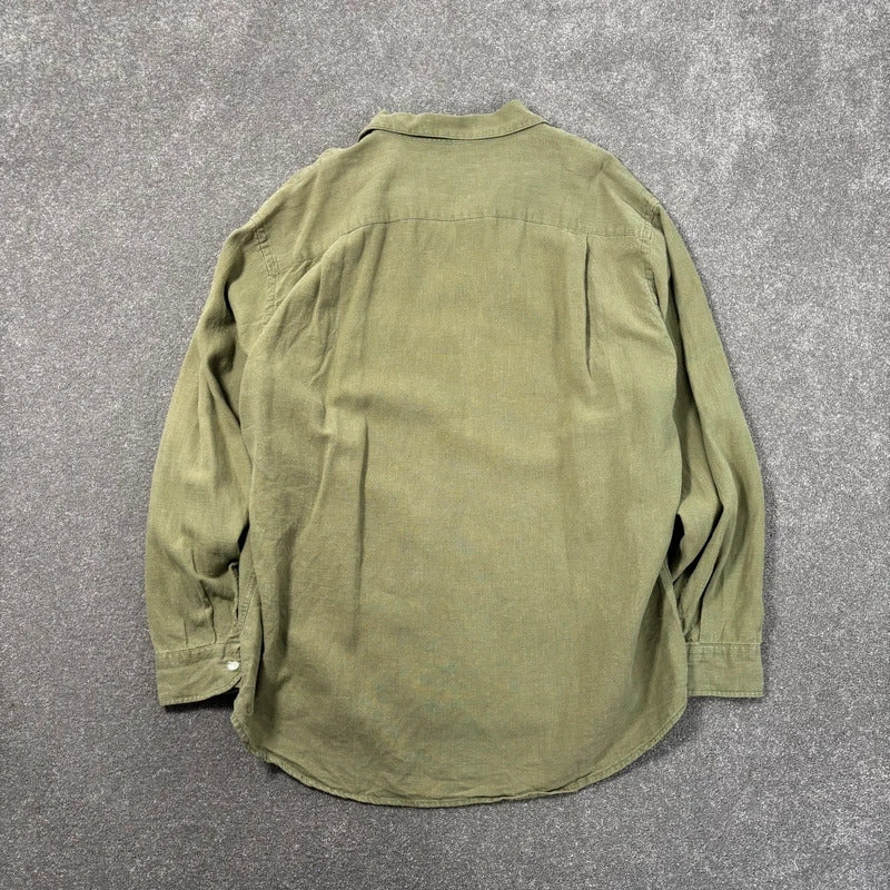Frizmworks Linen Pullover Shirt Olive XL