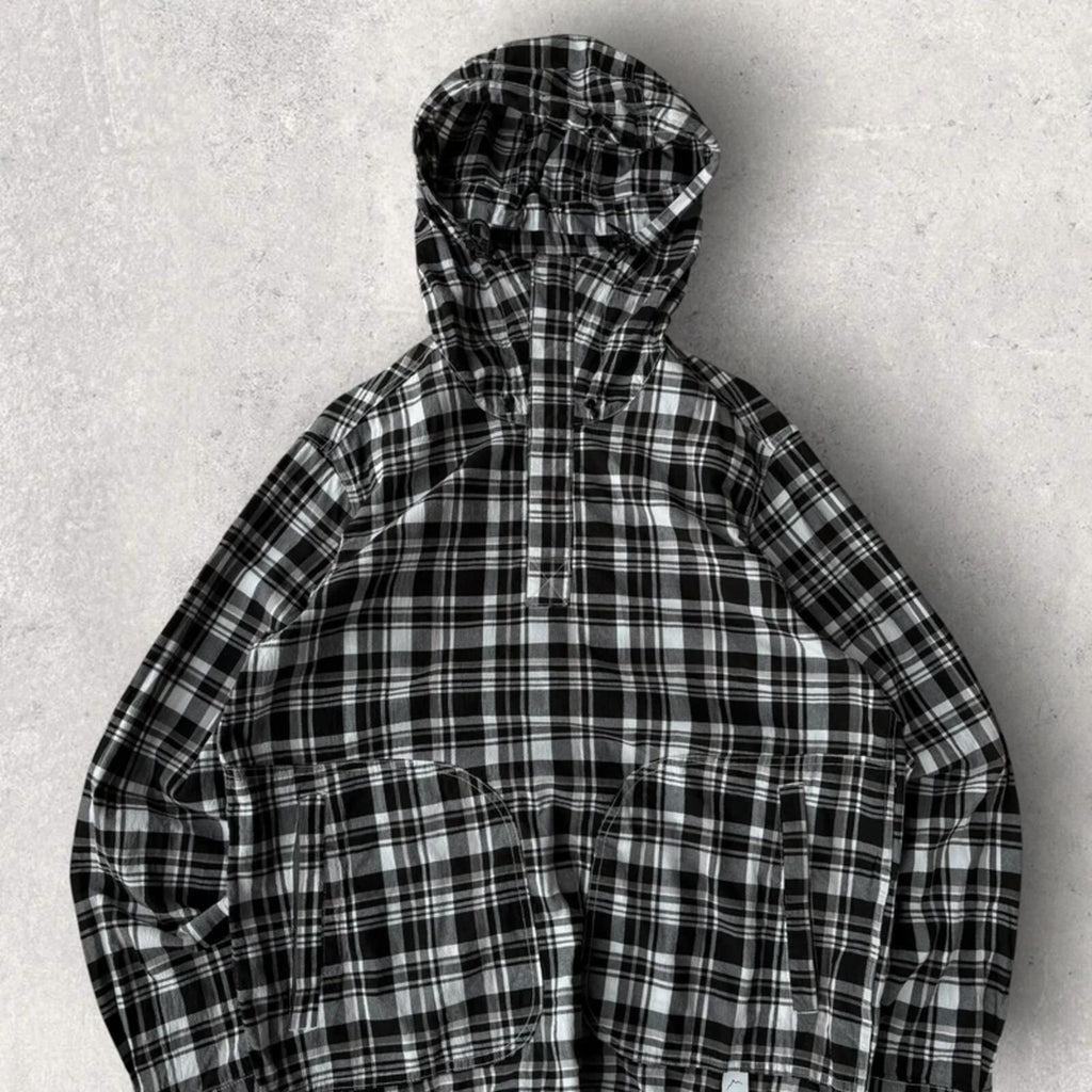 CAYL Light Cotton Plaid Pullover Hoodie Black M ·
