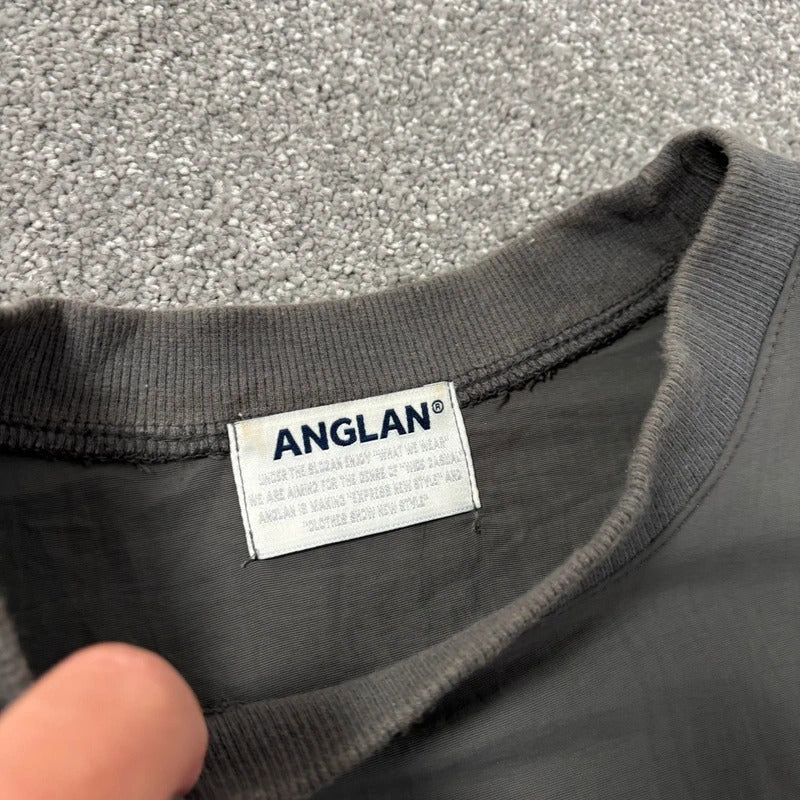 Anglan Brushed Nylon Oversized T Shirt Grey XL