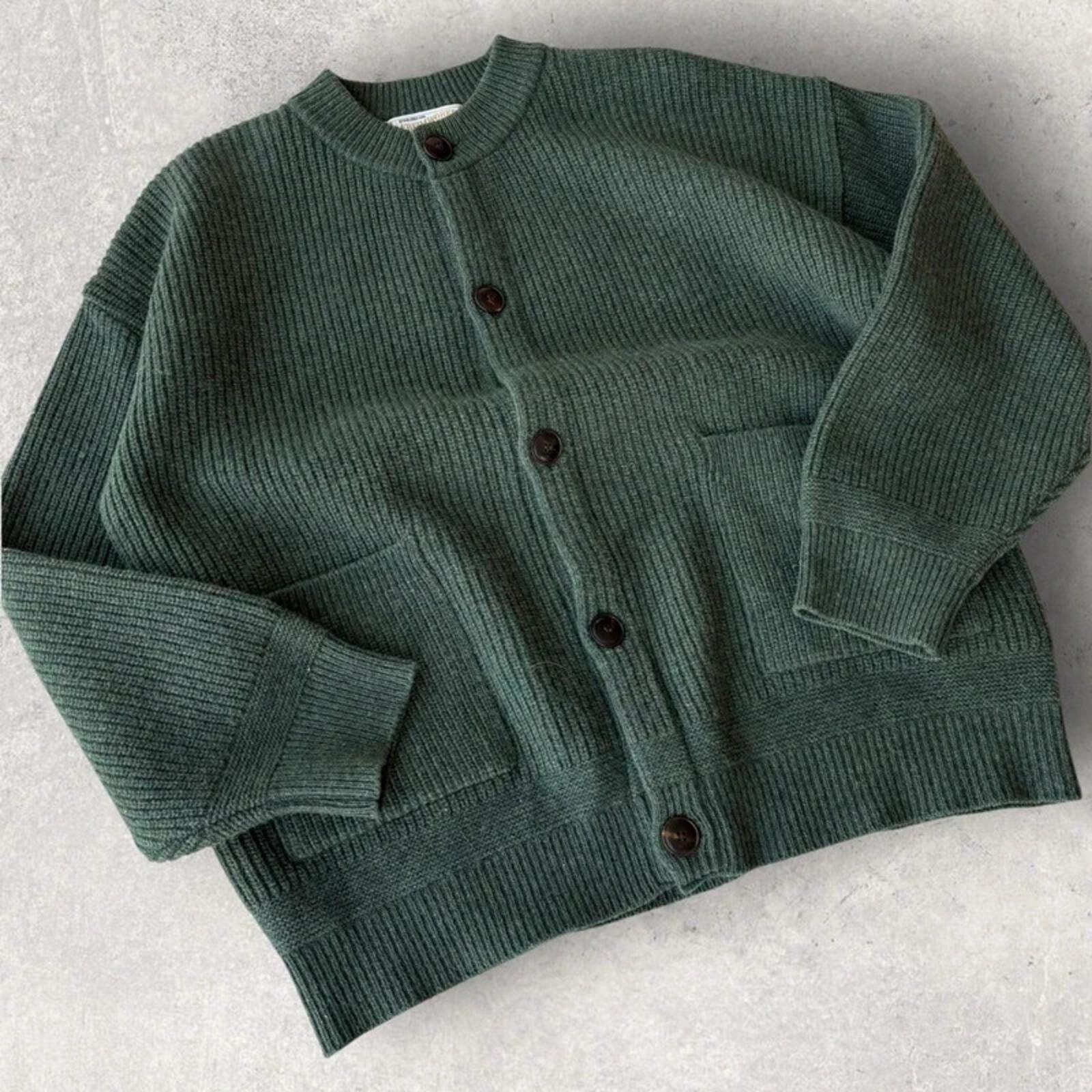Frizmworks Heavy Wool Round Cardigan Forest Green M