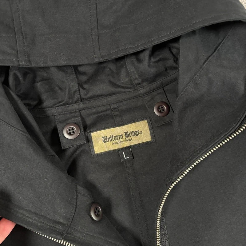 Uniform Bridge Hooded Wide Field Jacket Black L