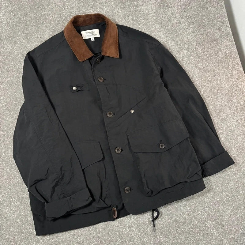 Uniform Bridge Cropped Button Jacket Black L