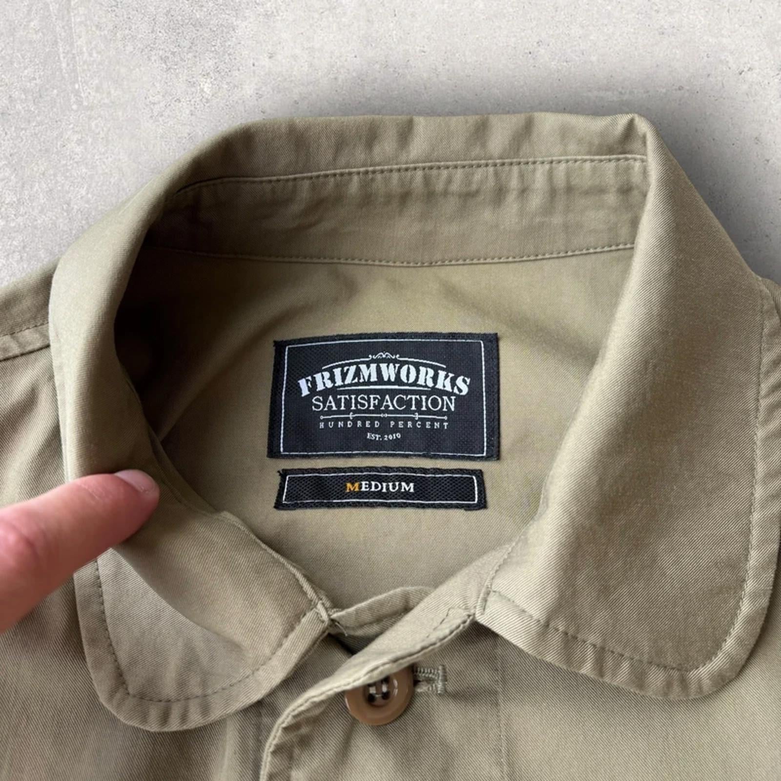 Frizmworks Round Patch Coverall Jacket Beige / Khaki M Korea Import Workwear