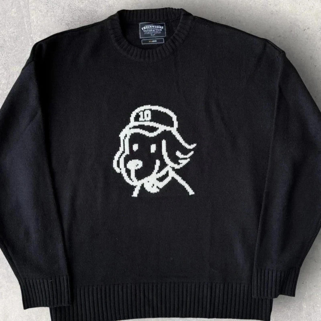 Frizmworks Pup Sketch Knit Black XL