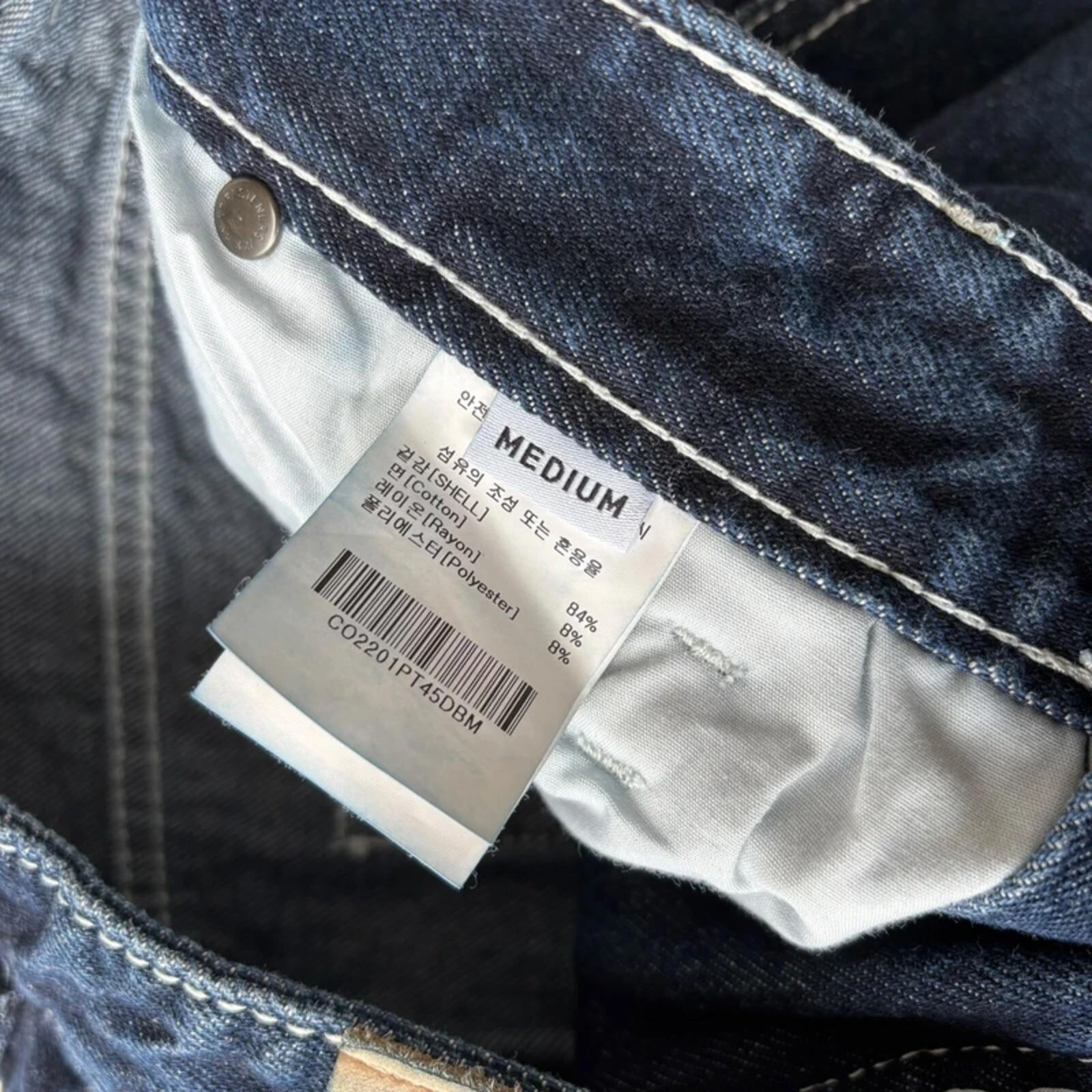 Covernat Double Pleated Korean Wide Denim Jeans Blue M
