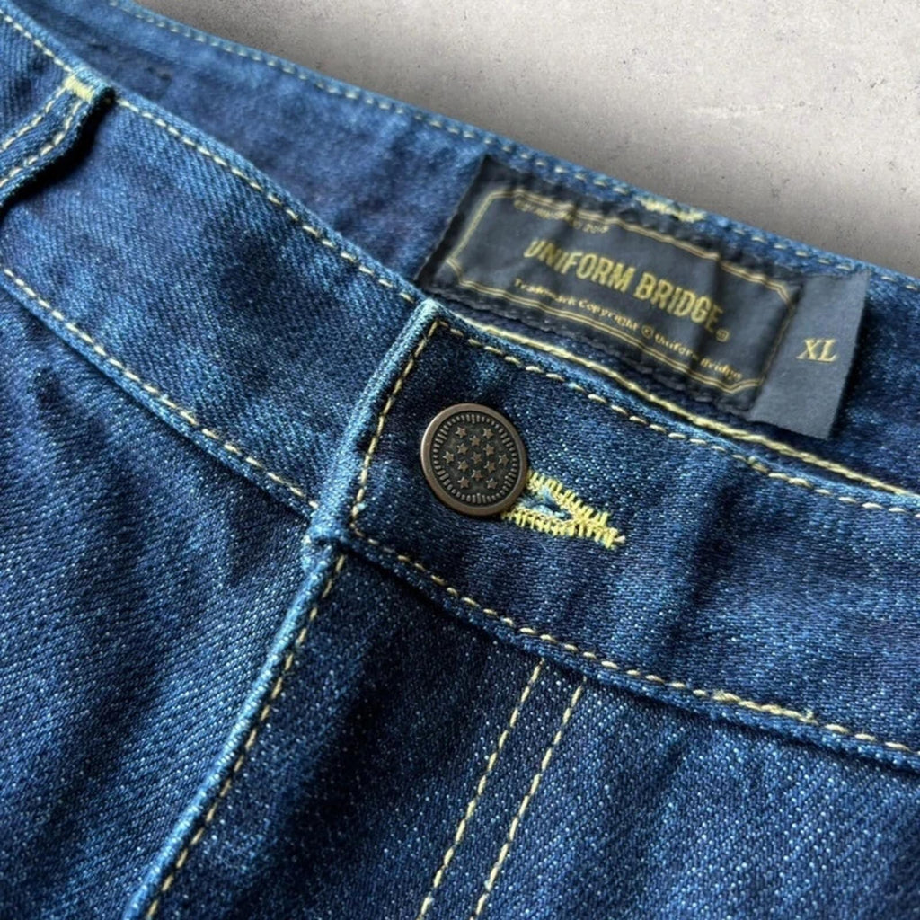 Uniform Bridge Baggy Denim Shorts Blue W34