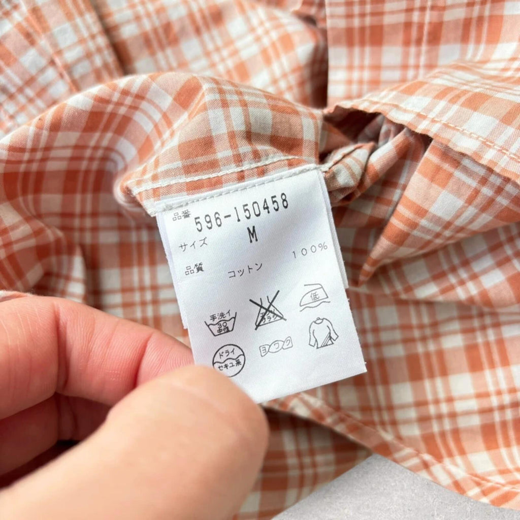 Margaret Howell Cropped Plaid Shirt Coral S