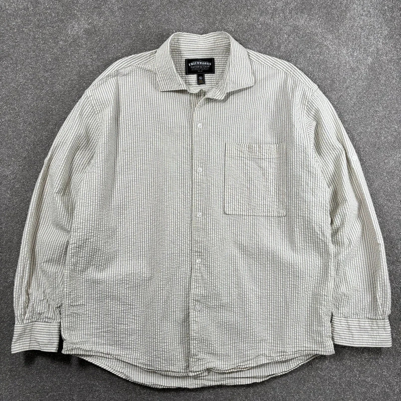 Frizmworks Seersucker Napoli Shirt White XL