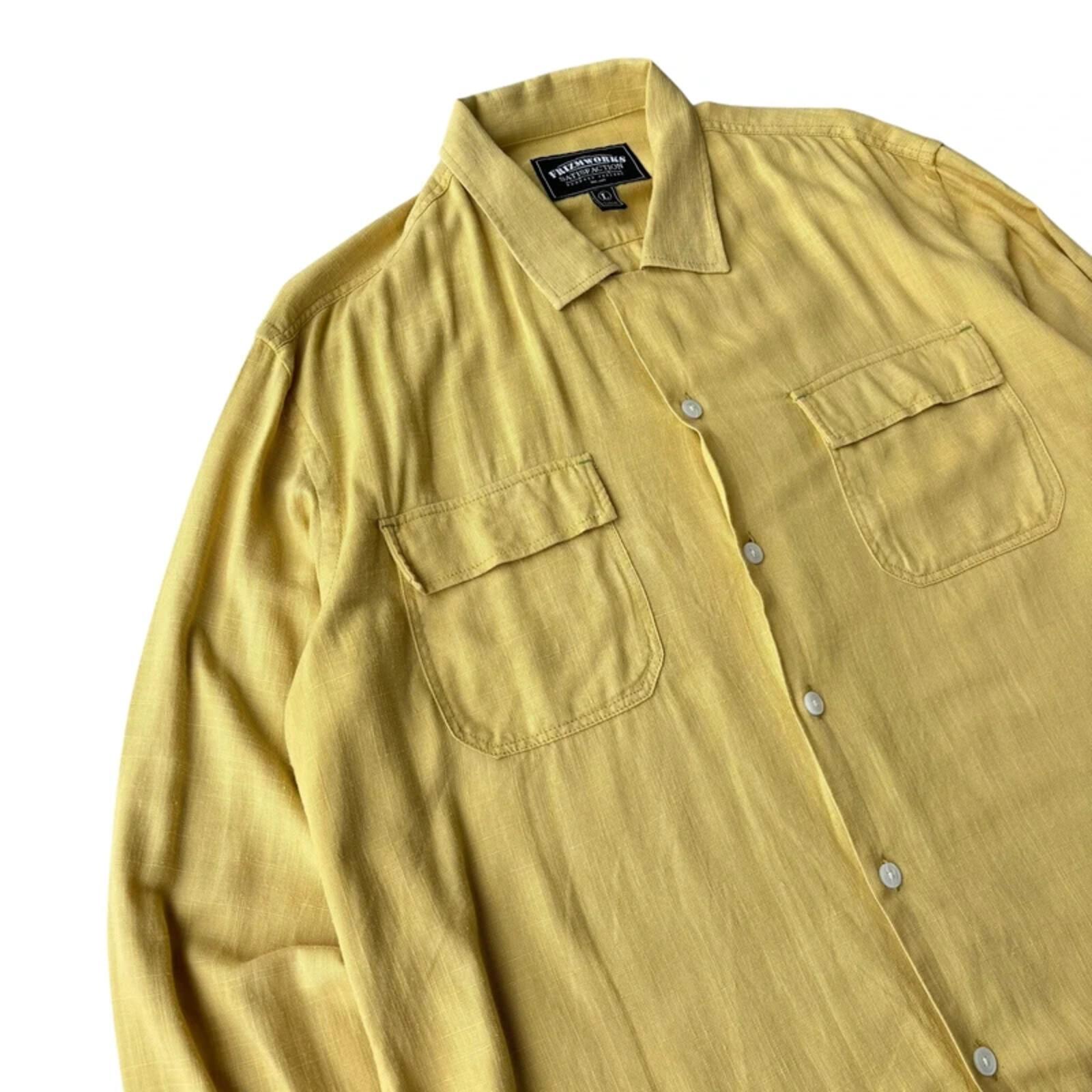 Frizmworks Linen Blend Pocket Shirt Yellow L