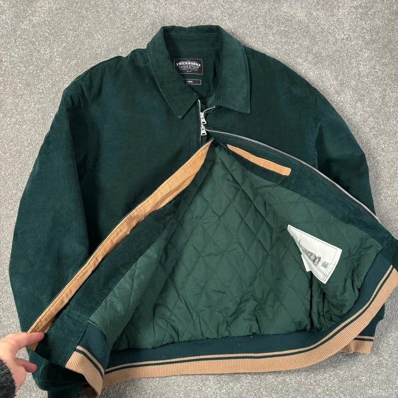 Frizmworks Corduroy Varsity Jacket Dark Green L