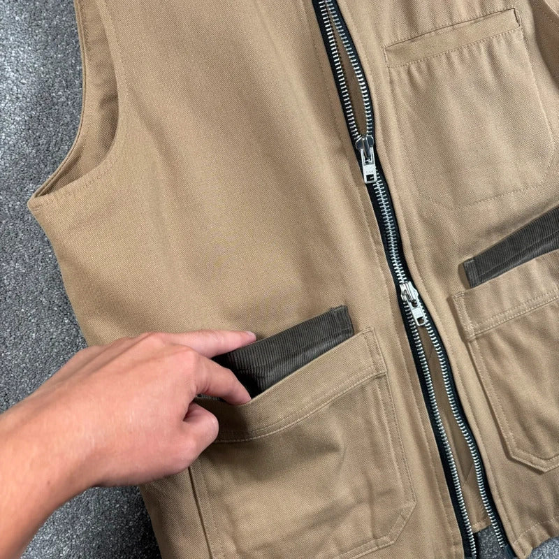 Frizmworks Utility Workwear Gilet Beige L