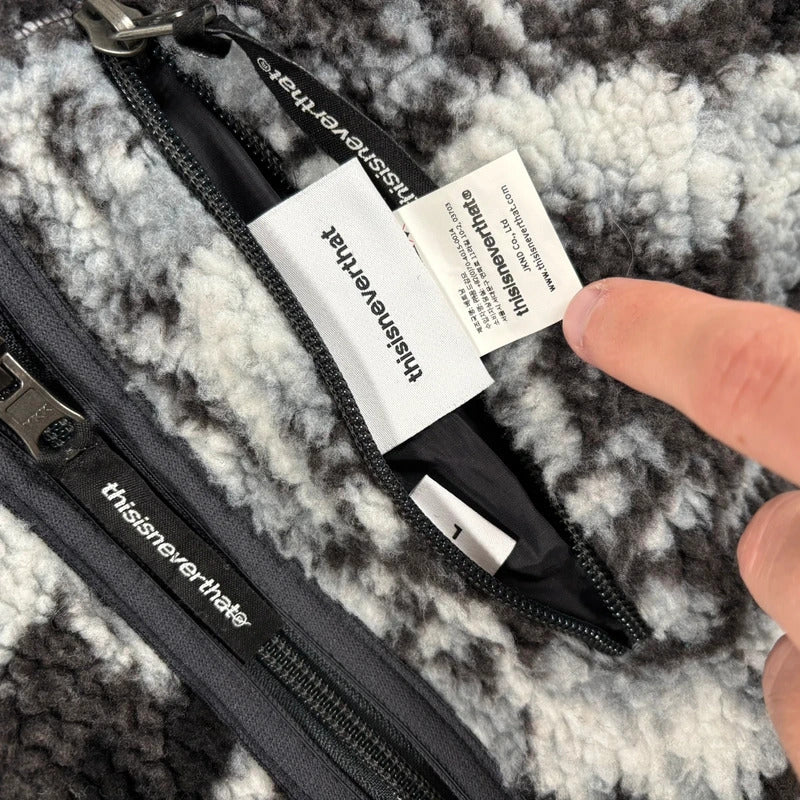 Thisisneverthat Reversible Boa Fleece Jacket Black L