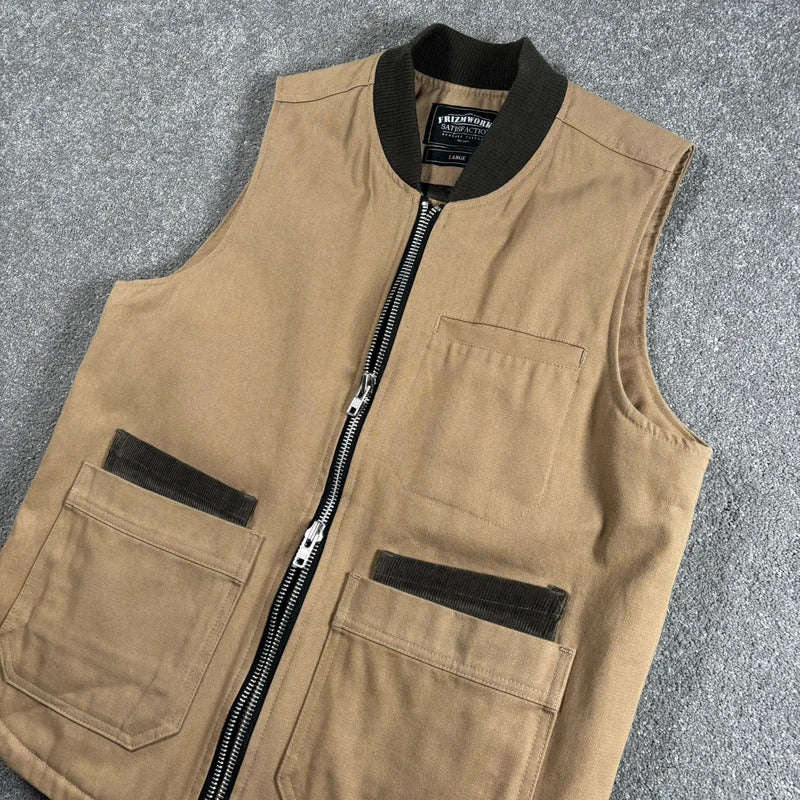Frizmworks Utility Workwear Gilet Beige L
