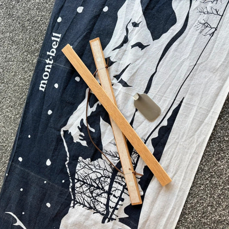 Montbell x Abashiri Prison Japanese  Wall Hanging Tenugui Navy / White