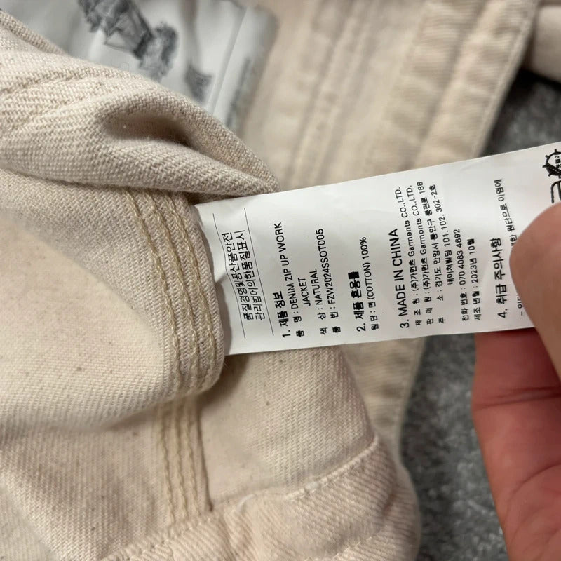 Frizmworks Boxy Zip Work Jacket Natural M