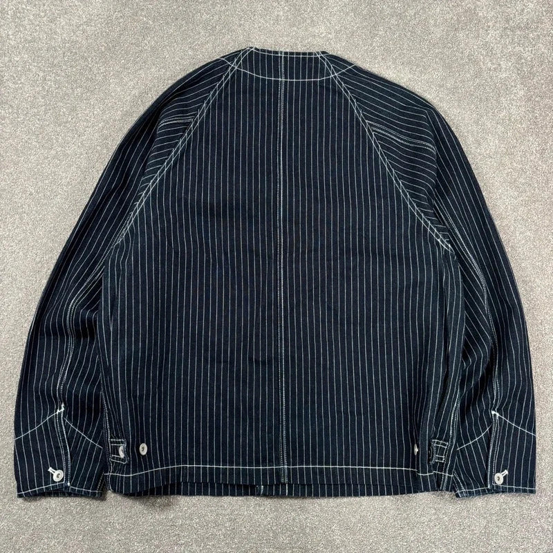 Uniform Bridge Stripe Denim Pocket Cardigan Indigo XL