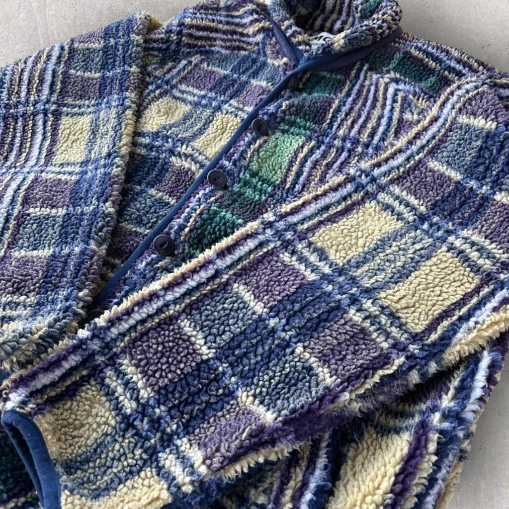 YMC Beach Check Fleece Jumper L