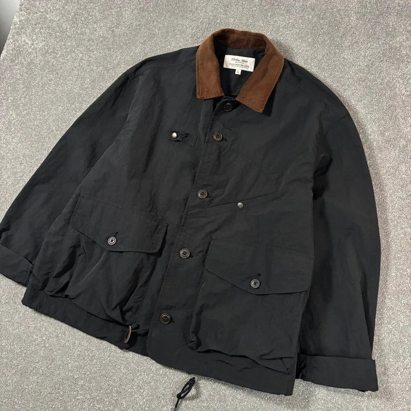 Uniform Bridge Cropped Button Jacket Black L