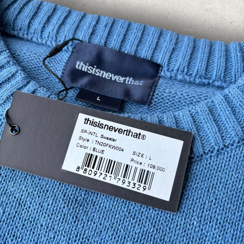 Thisisneverthat Spellout Knit Sweater Blue L