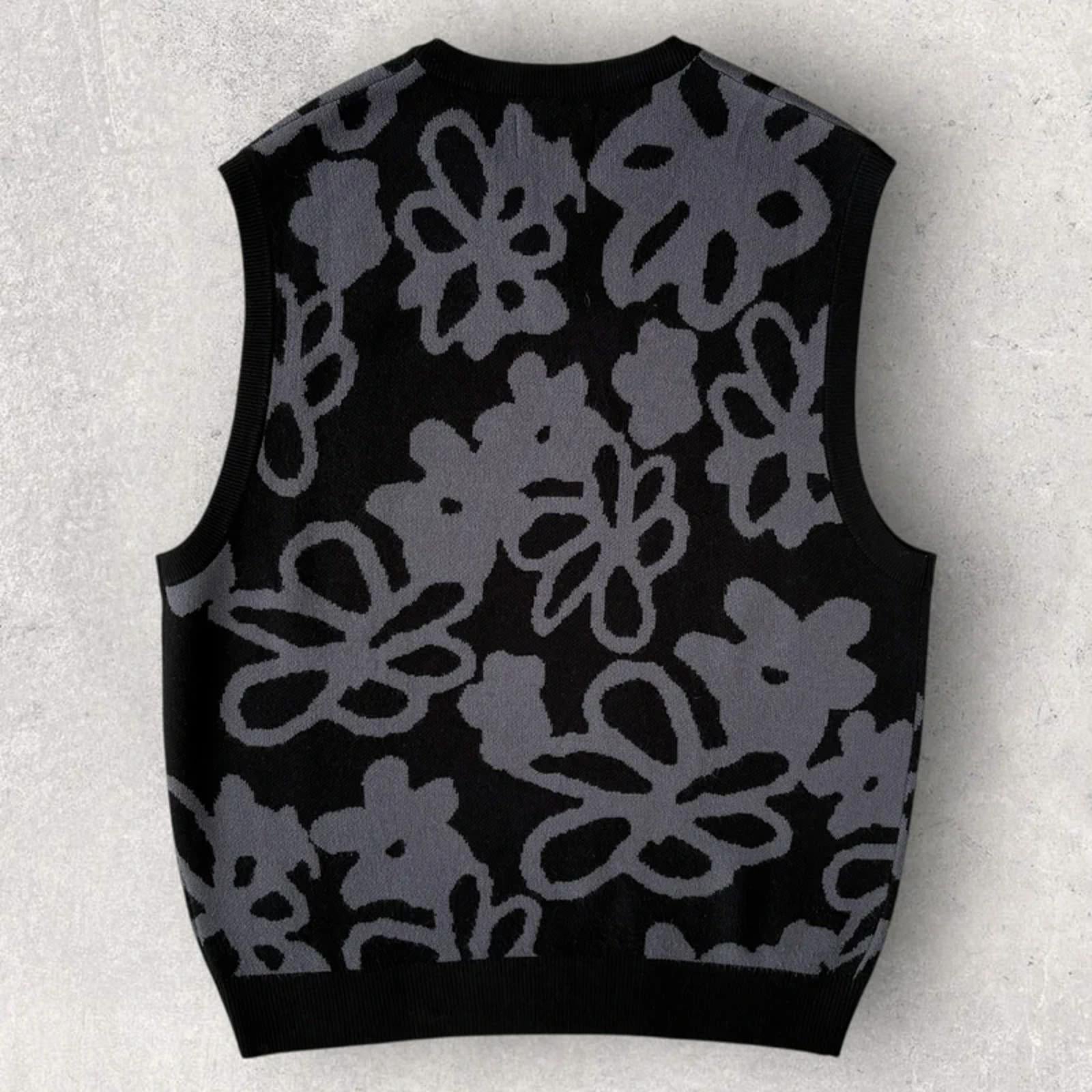 Butter Goods Flower Knit Vest Black / Grey M Streetwear