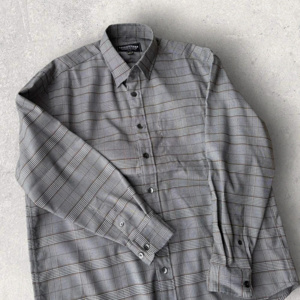 Frizmworks Glen Check Relaxed Shirt Grey M