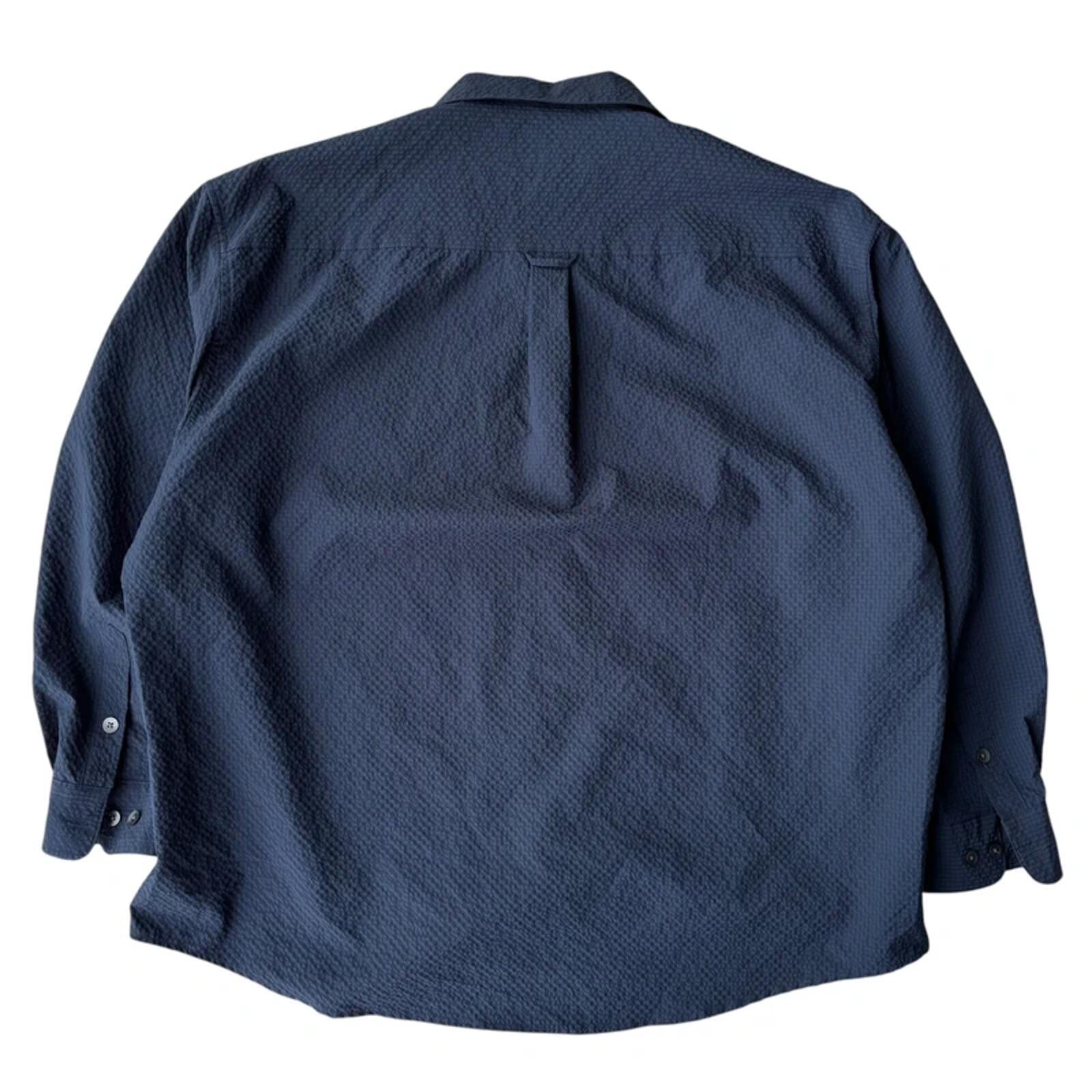 Frizmworks Open Collar Seersucker Shirt Navy L