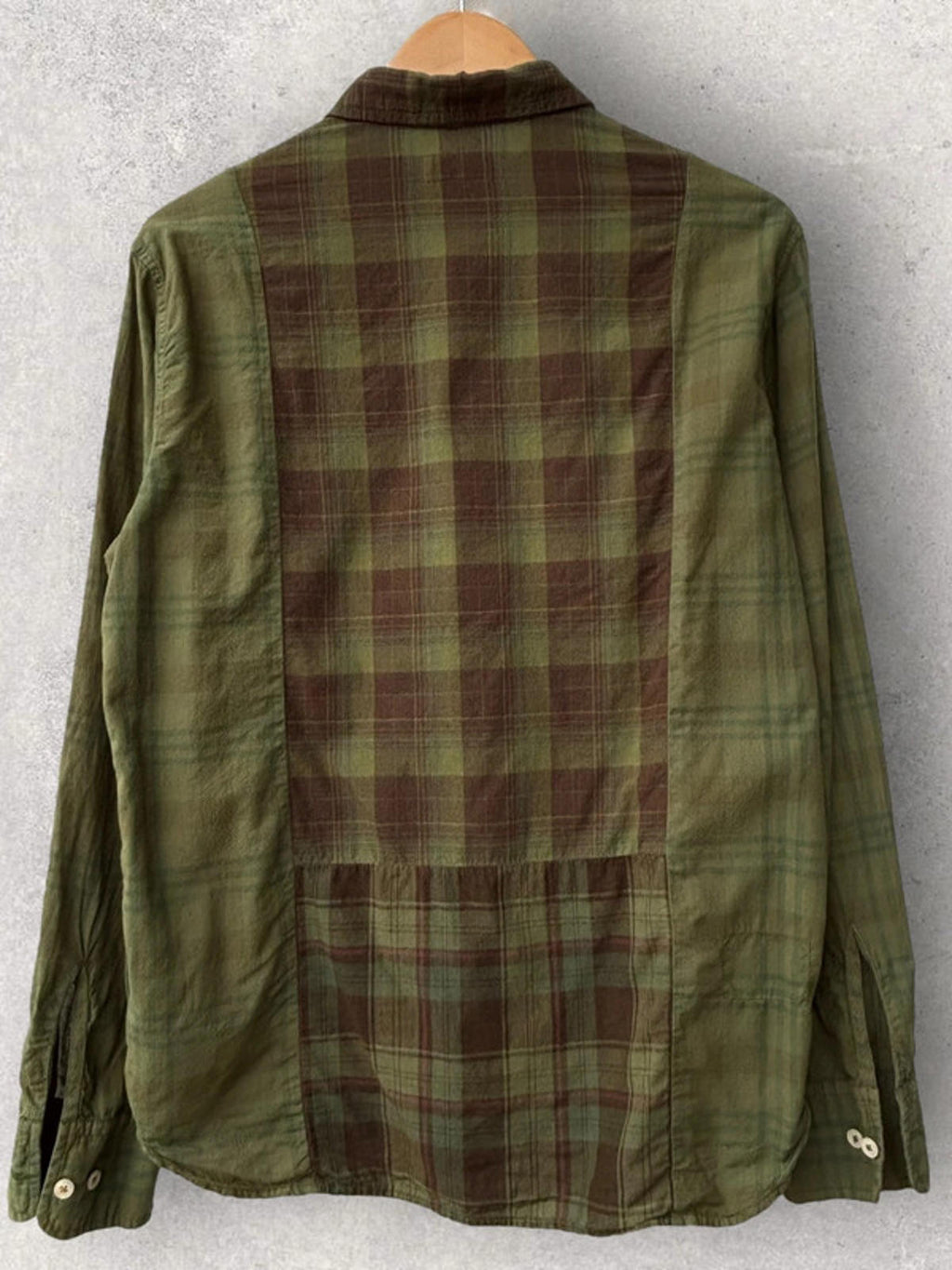 Universal Works Japanese Plaid Cotton Shirt Green Size M