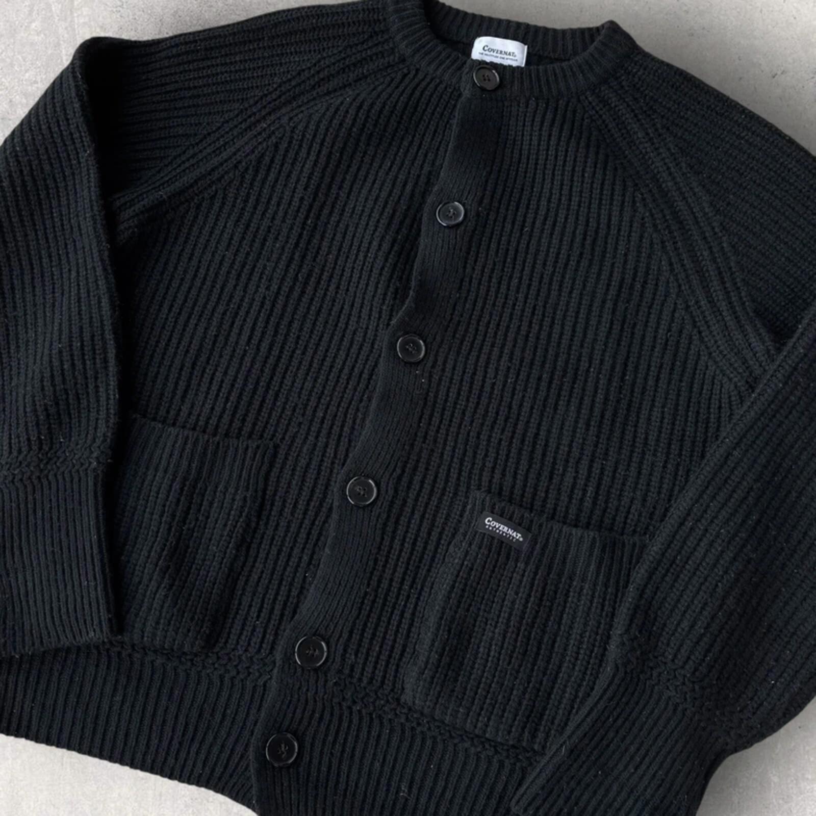 Covernat Wool Blend Button Cardigan Black M