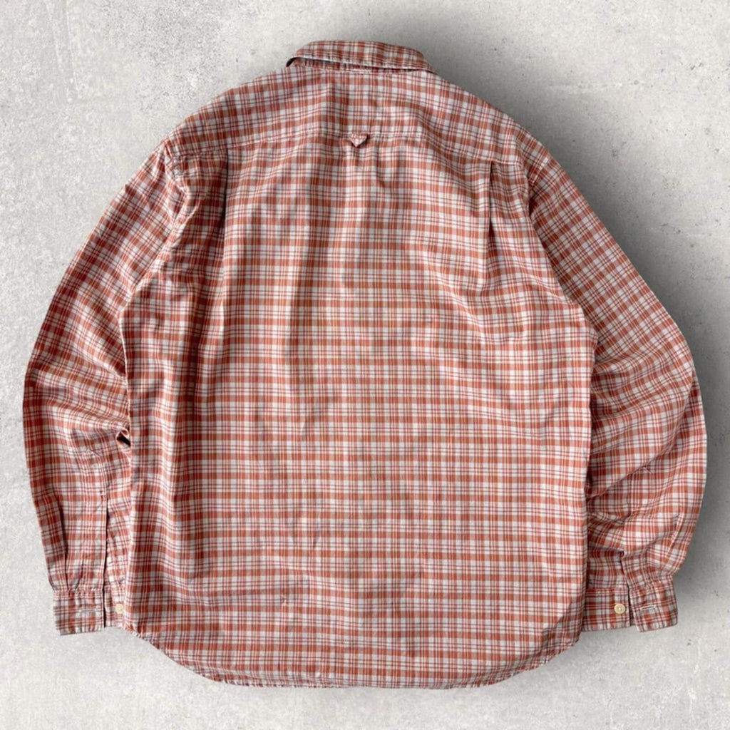 Margaret Howell Cropped Plaid Shirt Coral S