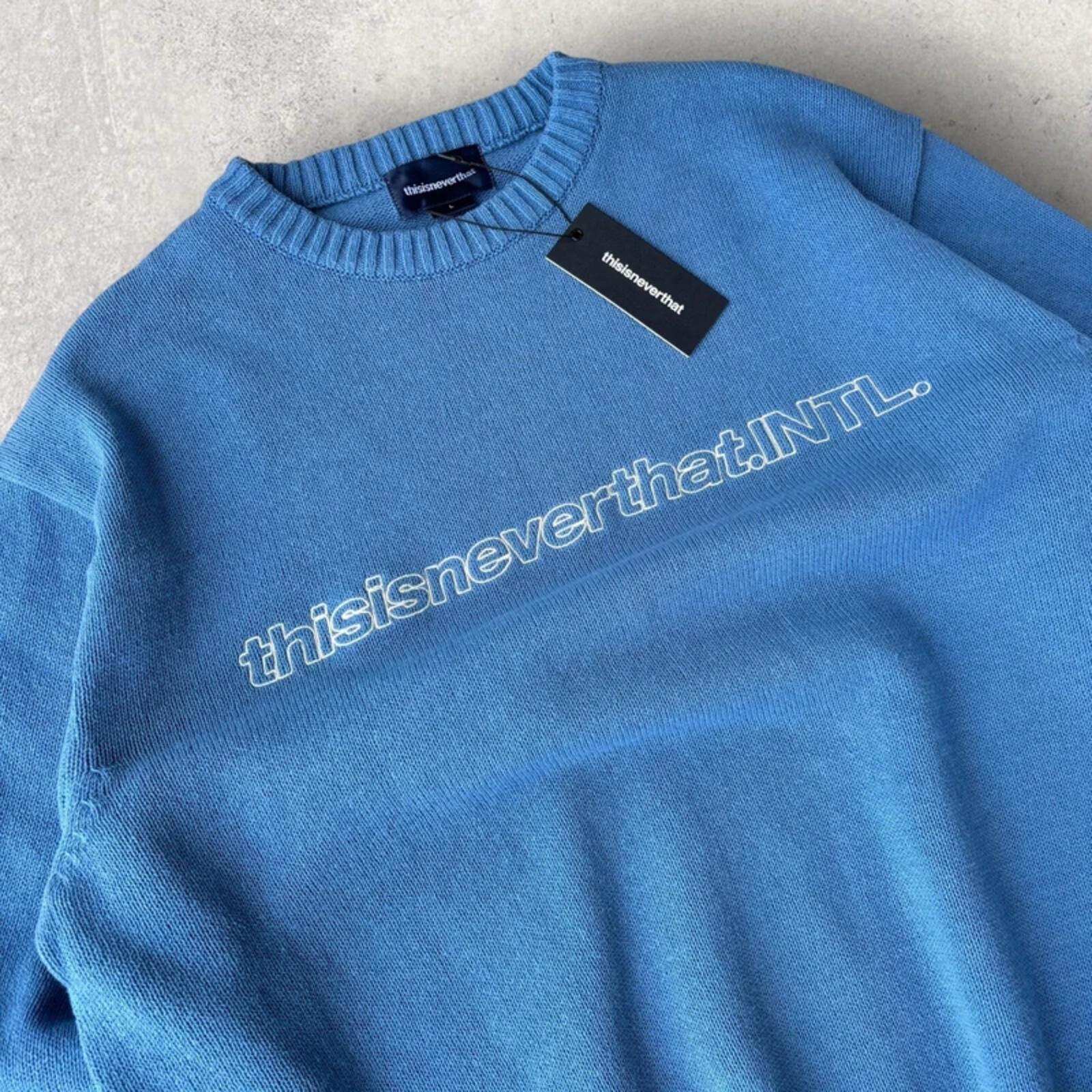 Thisisneverthat Spellout Knit Sweater Blue L