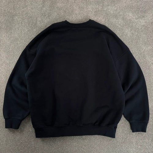 Anglan Oversized Spellout Sweatshirt Navy L