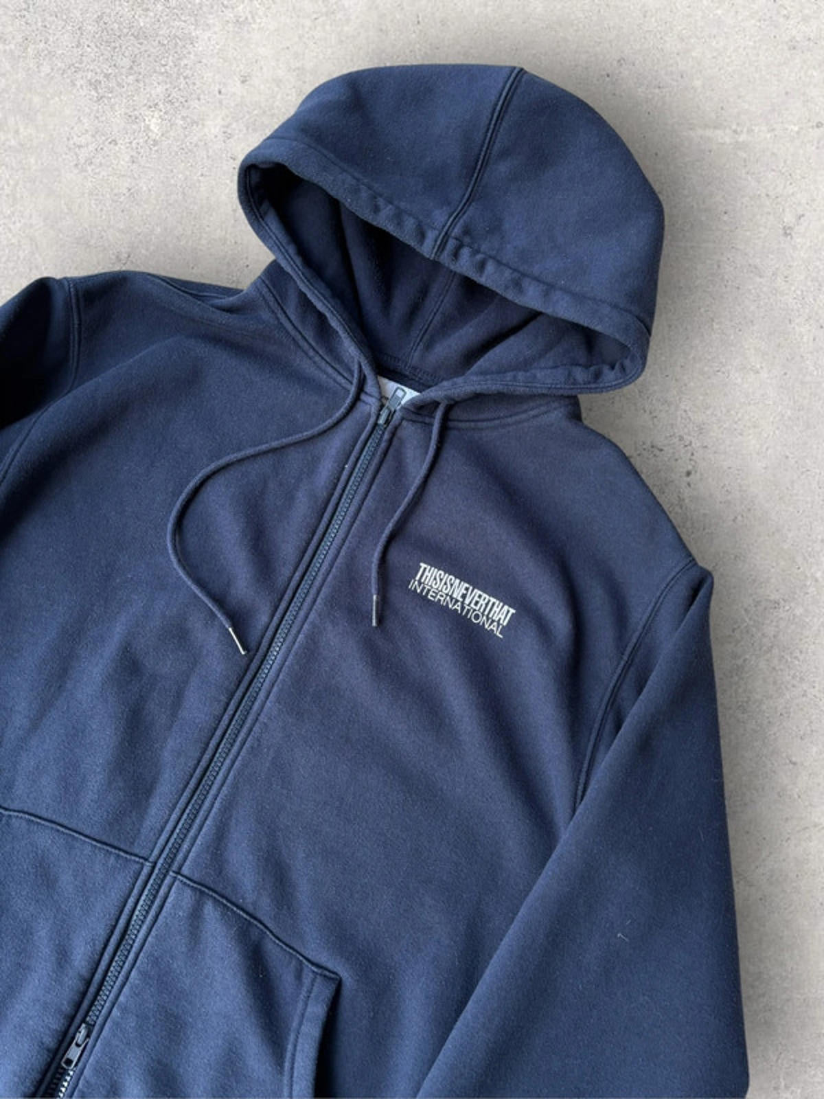 ThisisNeverThat Double Zip Hoodie Navy Size L