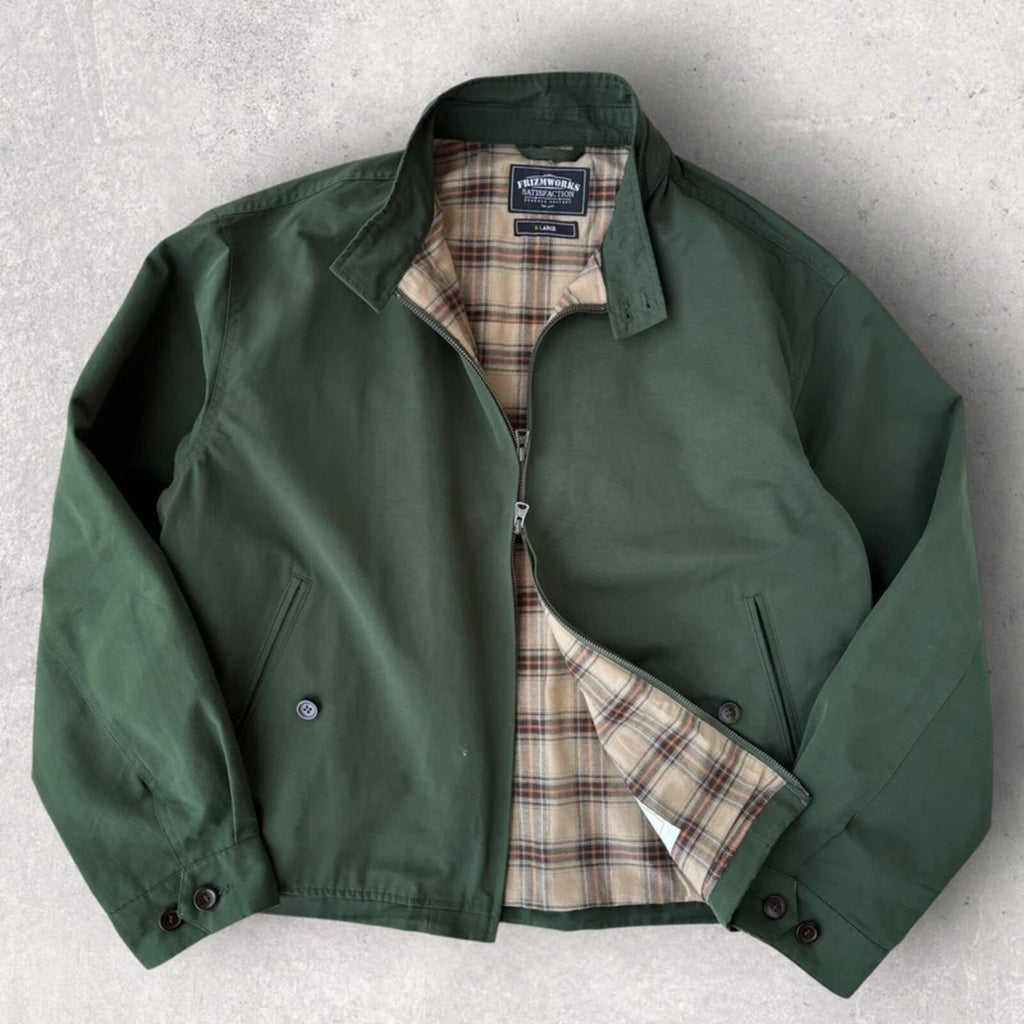 Frizmworks Check Lined Harrington Forest Green XL