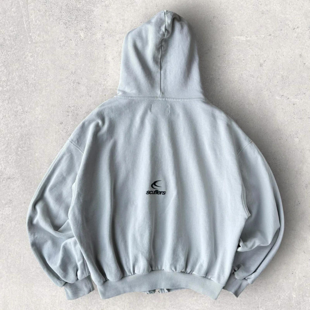 Scuffers Steel Grey Zipper Hoodie L