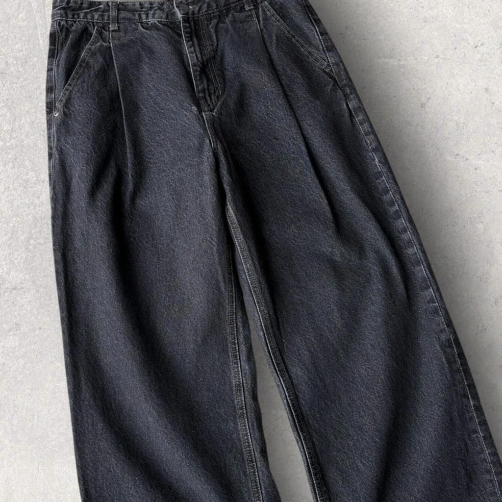 Covernat Korean Wide Baggy Jeans Black L