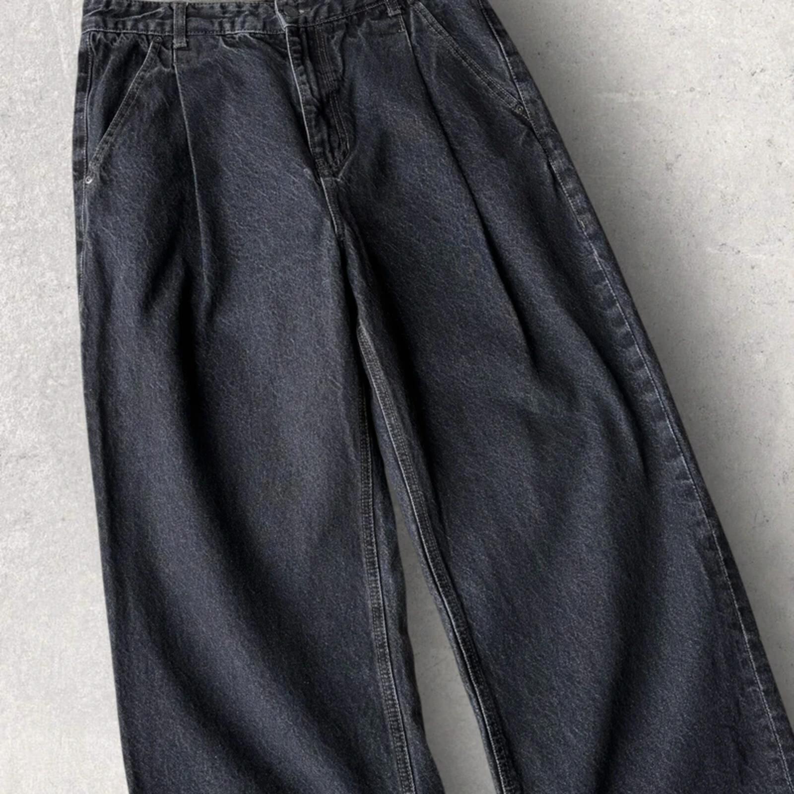 Covernat Korean Wide Baggy Jeans Black L