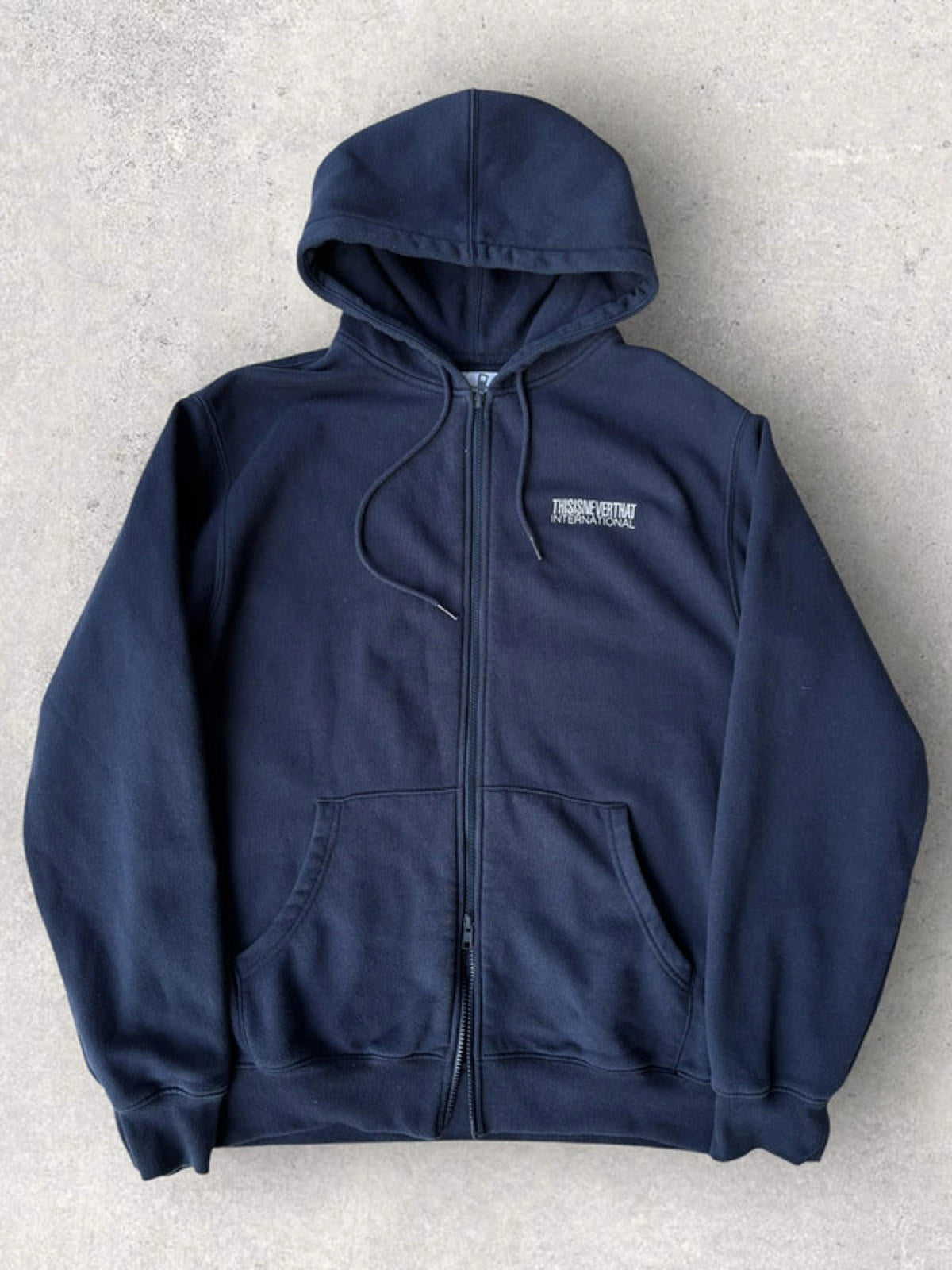 ThisisNeverThat Double Zip Hoodie Navy Size L