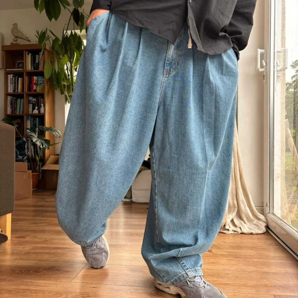 Anglan Ultra Baggy Wide Jean Light Blue L