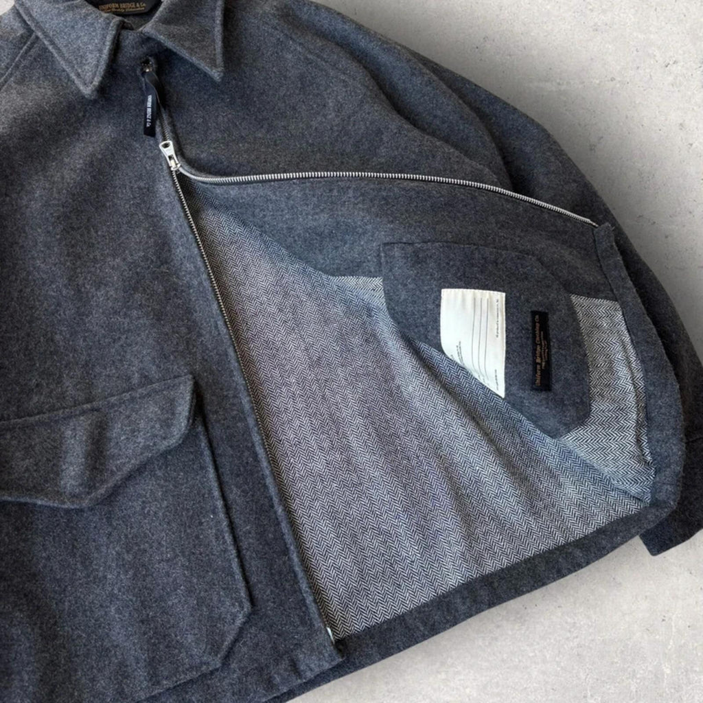 Uniform Bridge Cropped Wool Harrington Jacket M