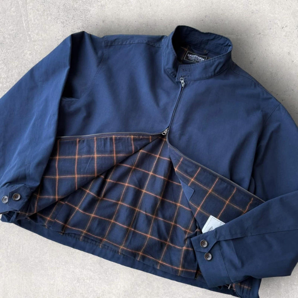 Frizmworks Check Lined Harrington Navy XL