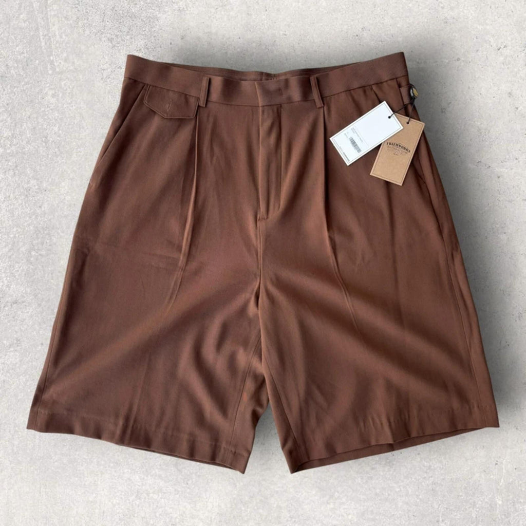 Frizmworks Pleated Wide Bermuda Short Brown XL