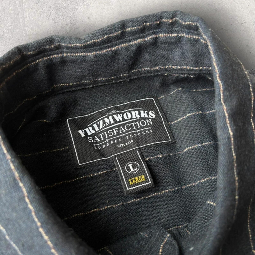 Frizmworks Linen Stripe Shirt Navy L