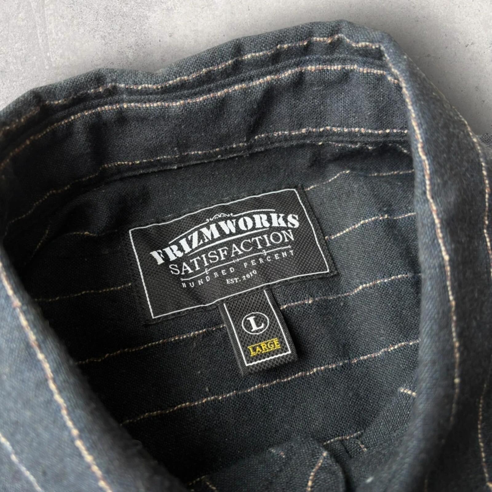 Frizmworks Linen Stripe Shirt Navy L