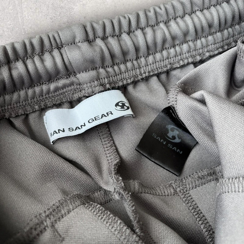 San San Gear Pleated Relaxed Track Pant Grey M Korea Import Streetwear