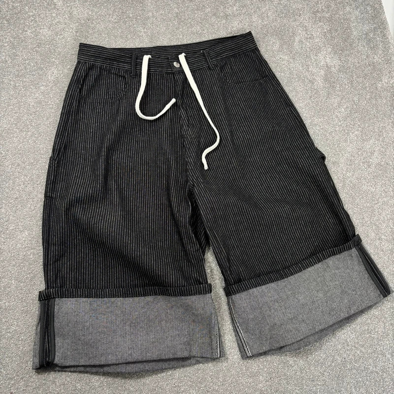 Korean Ultra Baggy Pinstripe Shorts XL